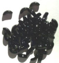 50 10mm Black Angel Wing Beads